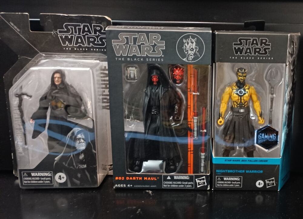 Black Series Figure Lot Night brother Warrior Emperor Palpatine Darth Maul New